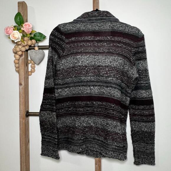 A. IDA Made in Italy Women's Size Medium Grey Wool Blend Cardigan Sweater Sz M - Picture 4 of 8